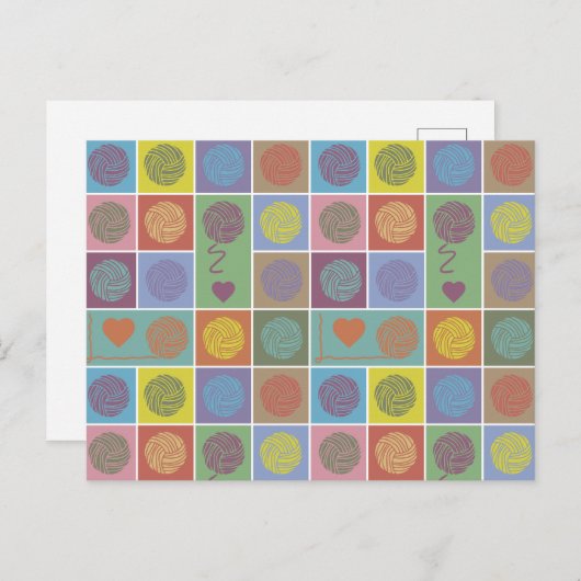 Garens, garens, gepatterd jokerblok briefkaart (Voorkant / Achterkant)