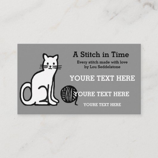 Garens / Haak / Knit Cat Visitekaartje (Voorkant)