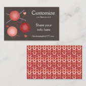 Garens/haakwerk/brandende Visitekaartjes (Voorkant / Achterkant)