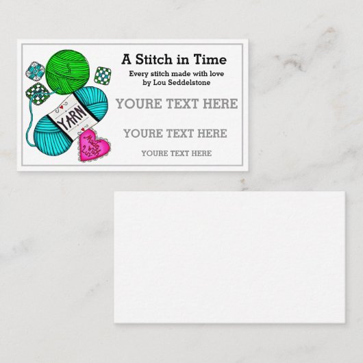 Garens / haakwerk / nit visitekaartje (Voorkant / Achterkant)