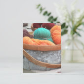 Garens in berkenschors mand briefkaart (Staand voorkant)