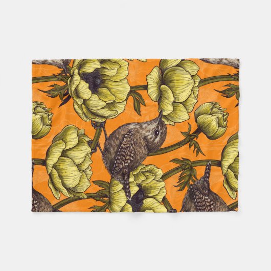 Garens in de gele anemontuin fleece deken (Voorkant (Horizontaal))