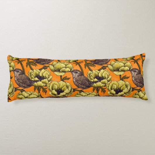 Garens in de gele anemontuin lichaamskussen (Achterkant)