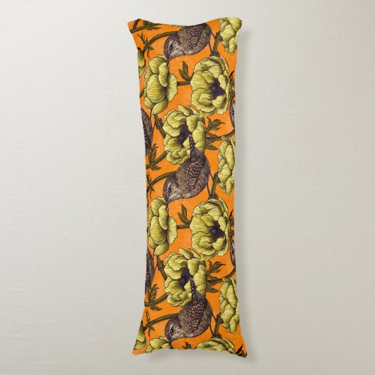 Garens in de gele anemontuin lichaamskussen (Voorkant Verticaal)