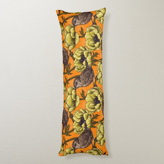 Garens in de gele anemontuin lichaamskussen (Achterkant (Verticaal))