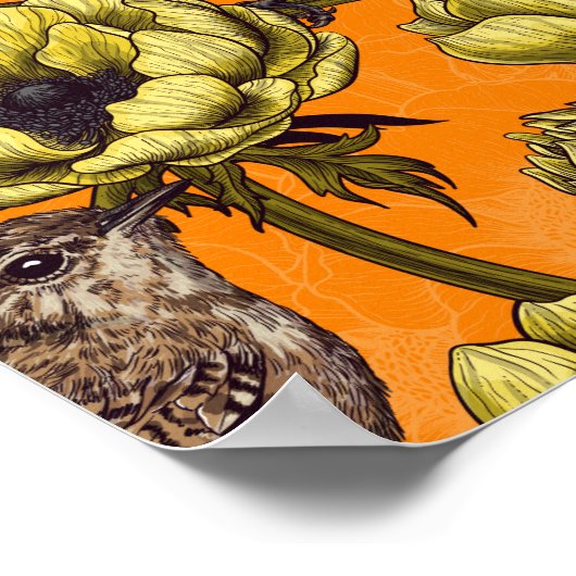 Garens in de gele anemontuin poster (Hoek)