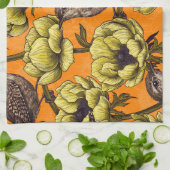 Garens in de gele anemontuin theedoek (Gevouwen)