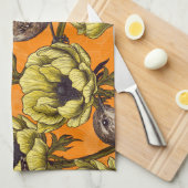 Garens in de gele anemontuin theedoek (Quarter Fold)