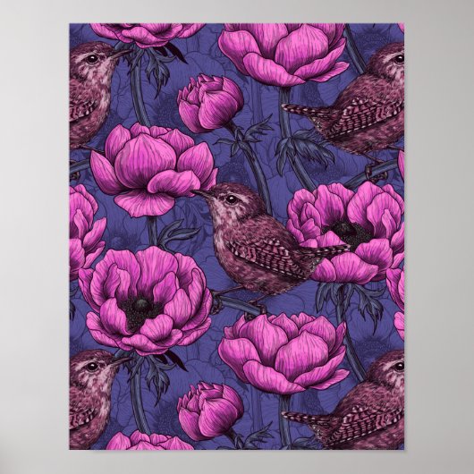 Garens in de tuin van de anemone poster (Voorkant)