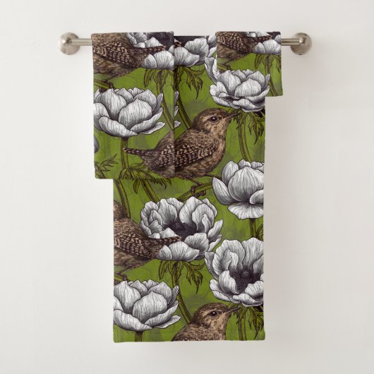 Garens in de witte anemontuin bad handdoek (Insitu)
