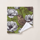 Garens in de witte anemontuin bad handdoek (Wasdoekje)
