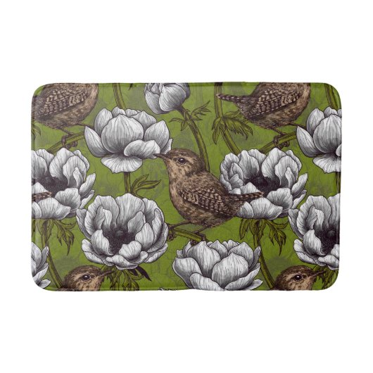 Garens in de witte anemontuin badmat (Voorkant)