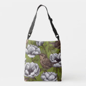 Garens in de witte anemontuin crossbody tas (Achterkant)