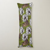 Garens in de witte anemontuin lichaamskussen (Achterkant (Verticaal))