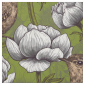 Garens in de witte anemontuin stof (Swatch)