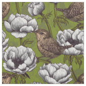 Garens in de witte anemontuin stof (Swatch)