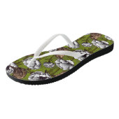 Garens in de witte anemontuin teenslippers (Schuin)