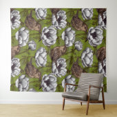Garens in de witte anemontuin wandkleed (In Situ (horizontaal))