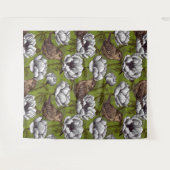 Garens in de witte anemontuin wandkleed (Voorkant (horizontaal))
