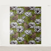 Garens in de witte anemontuin wandkleed (Voorkant)