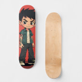 Garens met tatoeages in cartoonstijl persoonlijk skateboard (Voorkant)