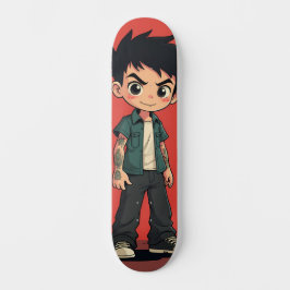 Garens met tatoeages in cartoonstijl persoonlijk skateboard