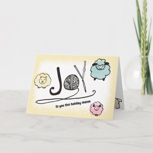 Garens schaap brei-kerstmantel kaart (Voorkant)