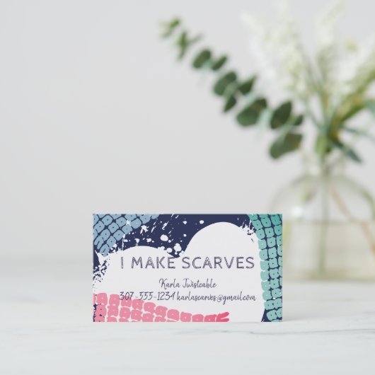 Garens van brei- of haakwerk, visitekaartje (Staand voorkant)