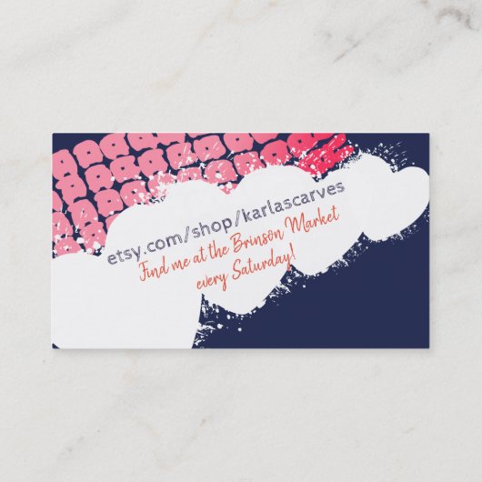 Garens van brei- of haakwerk, visitekaartje (Achterkant)