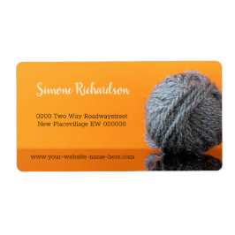 Garens van haakwerk, handgemaakt, oranje aangepast etiket