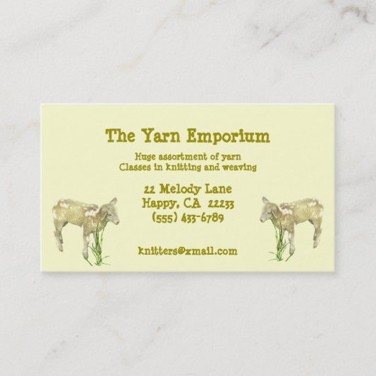 Garens Visitekaartje voor het smelten van wol (Voorkant)