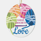 Garens voor haakhaken, gepersonaliseerd kerstfeest keramisch ornament (Links)