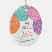 Garens voor haakhaken, gepersonaliseerd kerstrecer keramisch ornament (Rechts)