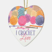 Garens voor haakhaken, van kerstversiering keramisch ornament (Links)