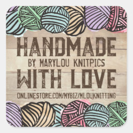 Garens voor tandwielen, gepersonaliseerd brei- en  vierkante sticker