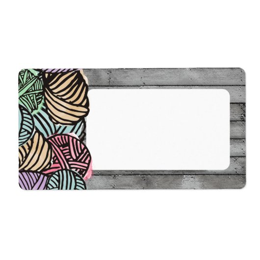 Garens voor waterverf, ononderbroken brei- en haak etiket (Voorkant)