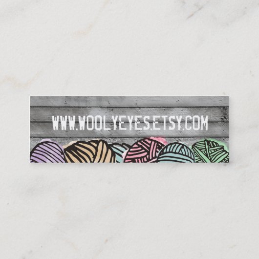 Garens voor waterverf, ononderbroken brei- en haak mini visitekaartje (Achterkant)