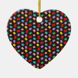 Garenspoelen Zwart Naaien Kleermaakster Keramisch Ornament