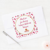 Garenverkoper Fiber Arts Bedankt Bericht Vierkante Sticker (Envelop)