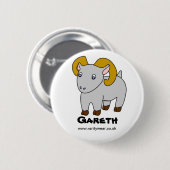 Gareth de Goat Ronde Button 5,7 Cm (Voorkant /achterkant)