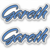 Gareth Name blue Aufkleber Sticker Stickerset (Voorkant)