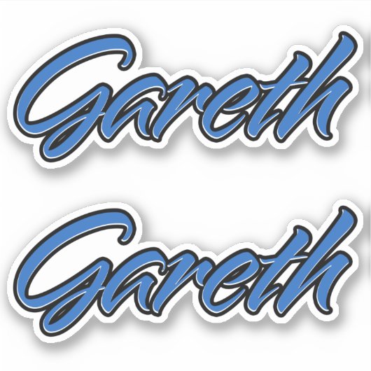 Gareth Name blue Aufkleber Sticker Stickerset (Voorkant)