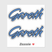 Gareth Name blue Aufkleber Sticker Stickerset (Vel)