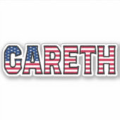 Gareth Name Vorname USA Sticker Stickerset (Voorkant)