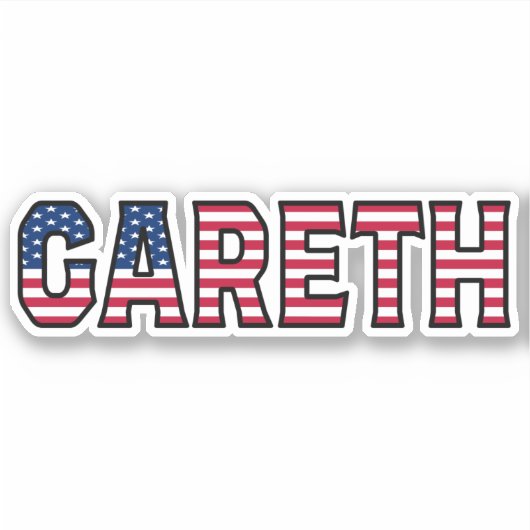 Gareth Name Vorname USA Sticker Stickerset (Voorkant)