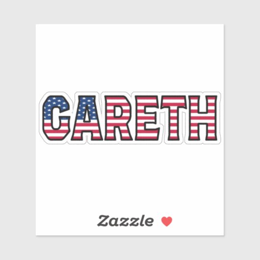 Gareth Name Vorname USA Sticker Stickerset (Vel)