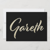 Gareth Name white gold Handwriting Karte Kaart (Voorkant)