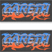 Gareth Vorname Name Graffiti Aufkleber Sticker (Voorkant)