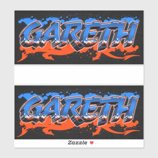 Gareth Vorname Name Graffiti Aufkleber Sticker (Vel)