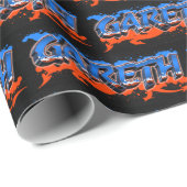 Gareth Vorname Name Graffiti blue orange Cadeaupapier (Rol Hoek)